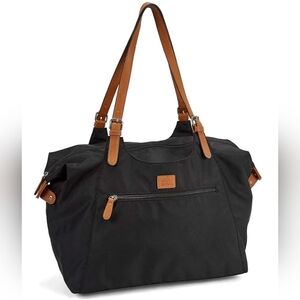 Roots Black Nylon Shoulder Tote Bag